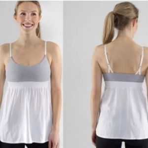 Lululemon Bliss Tank Top in Heathered Coal Wee Stripe/White